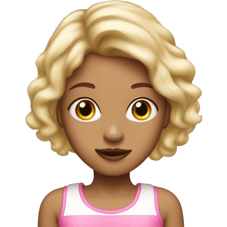 Pink girl dirty-blonde emoji