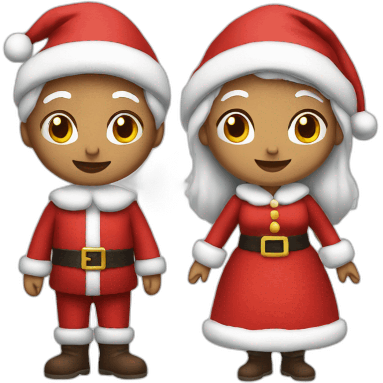 full body santa and mrs. claus emoji