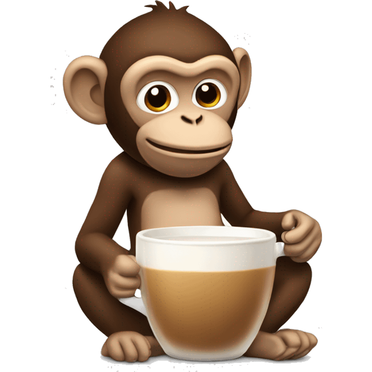 Monkey drinking chai latte emoji