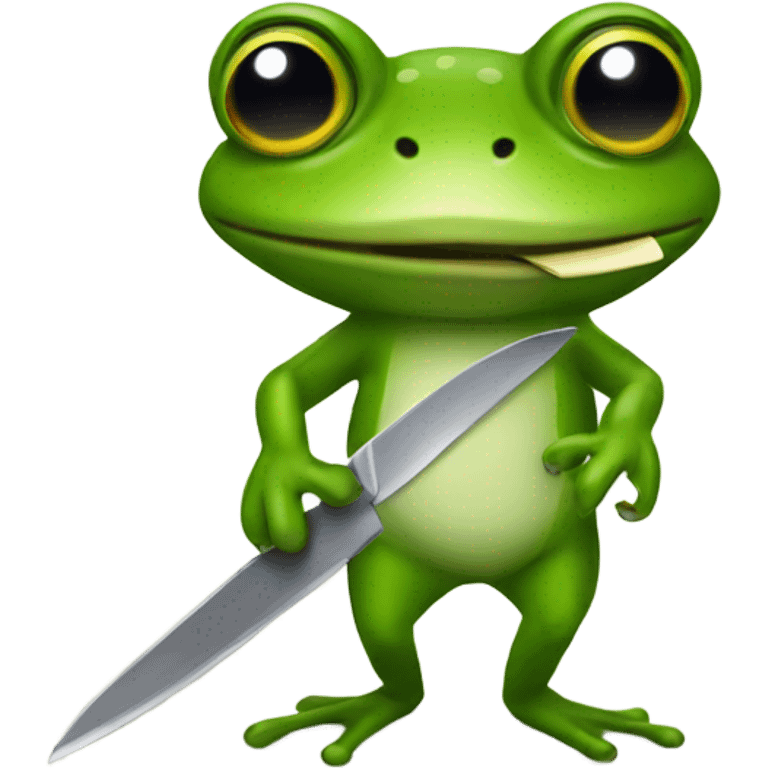 A frog with knife emoji