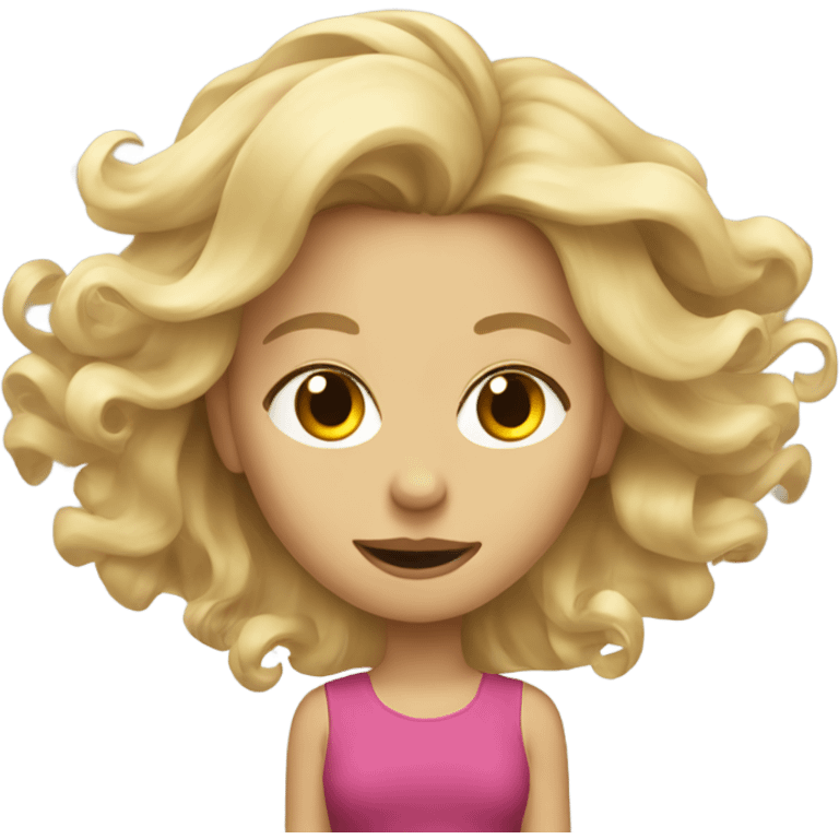 blonde girl with windy hair  emoji