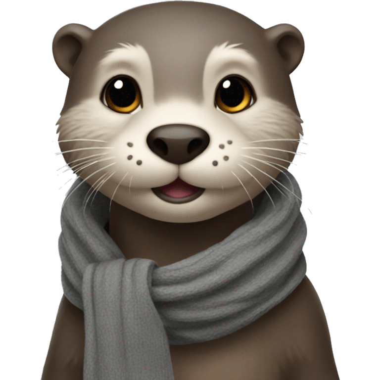 Otter with grey scarf emoji