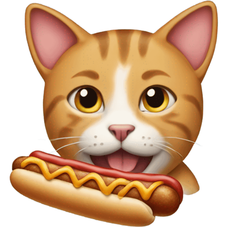 cat with hotdog emoji