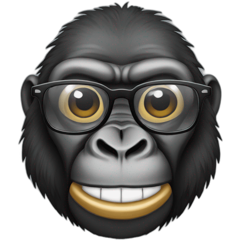 Gorilla in glasses emoji