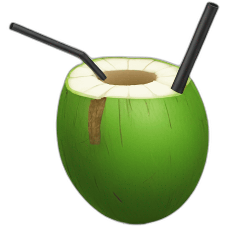 green coconut with a straw emoji