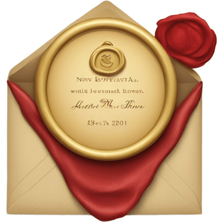 Wedding invitation with wax areal emoji