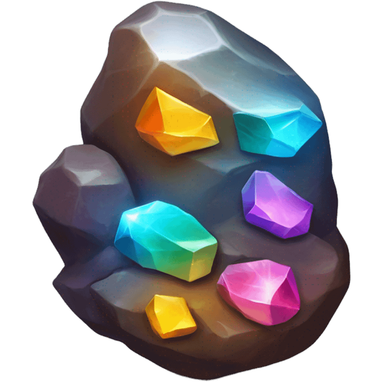 Shiny happy colorful rocks  emoji