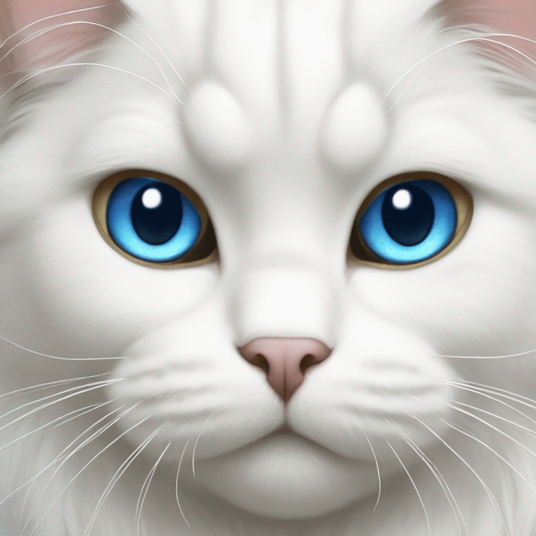 White Persian male cat blue eyes emoji