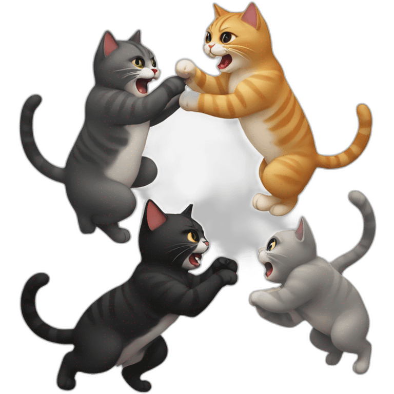 Cats fighting emoji