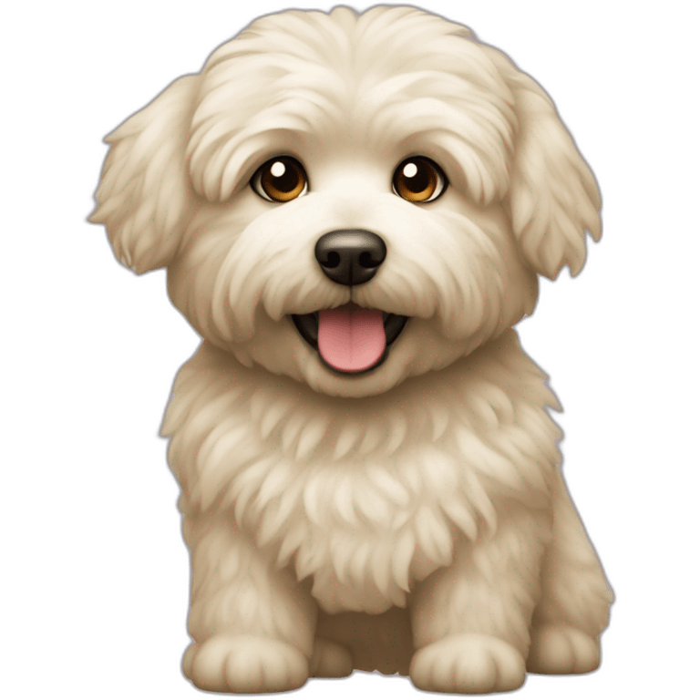 blonde eskipoo dog with brown hairs emoji