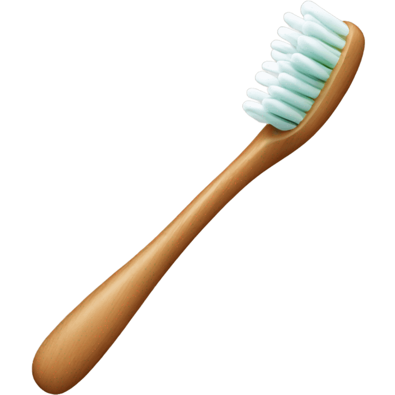 Brown wooden toothbrush emoji