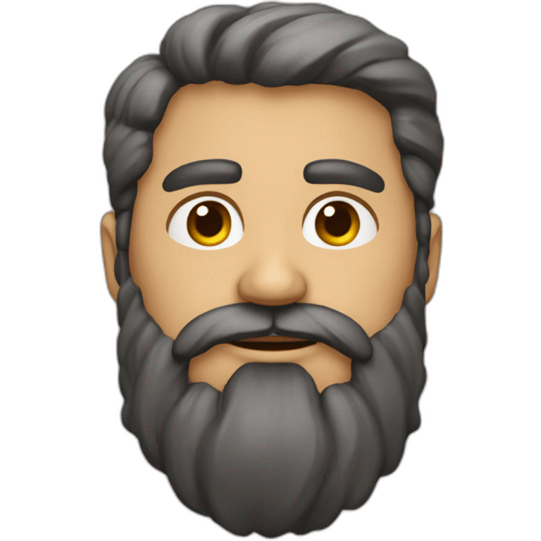 Hombre barba poblada coleta emoji