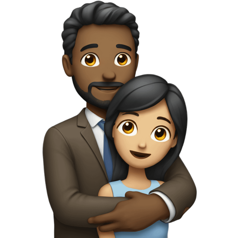 man hugging woman  emoji