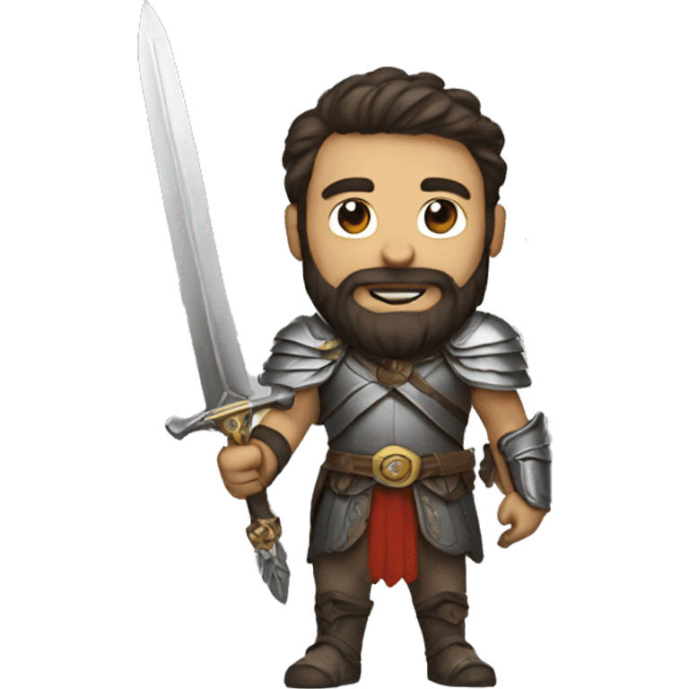 man with beard, wings and sword emoji