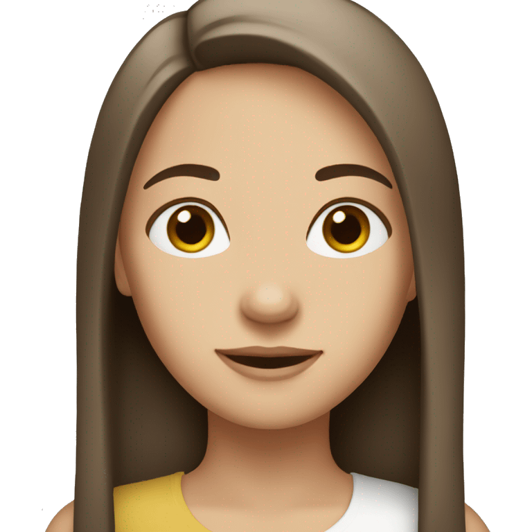 A brown hair girl who is white w straight hair  emoji