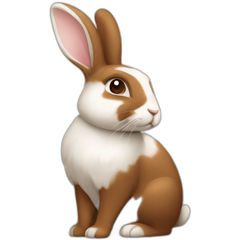 Lapin marron et blanc emoji