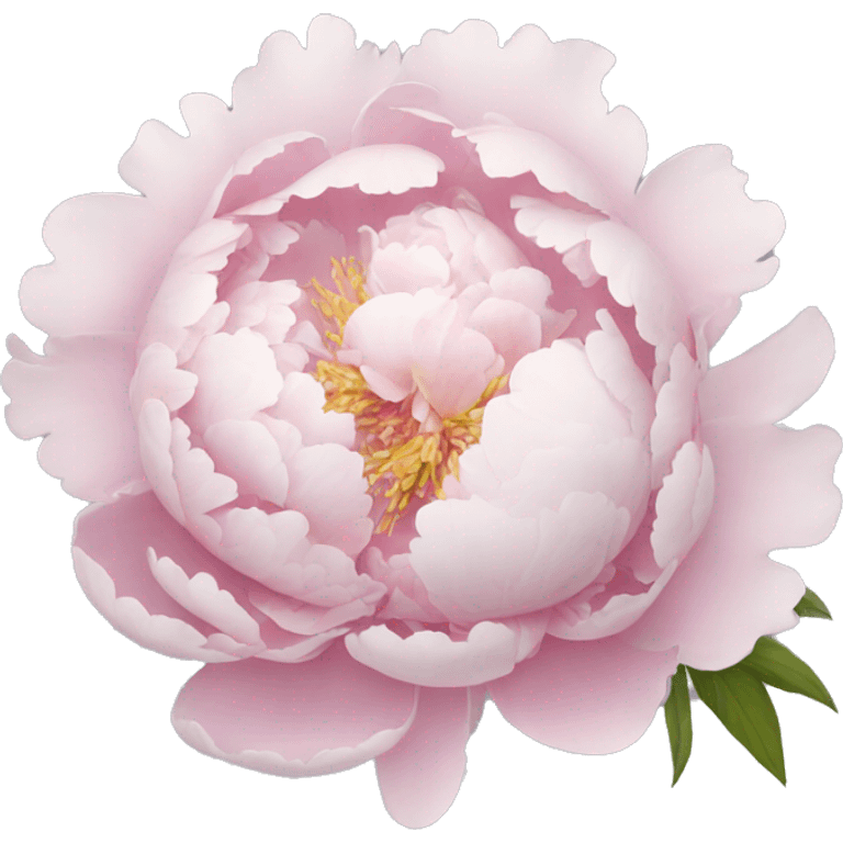 Pastell pink and white peony with bow emoji