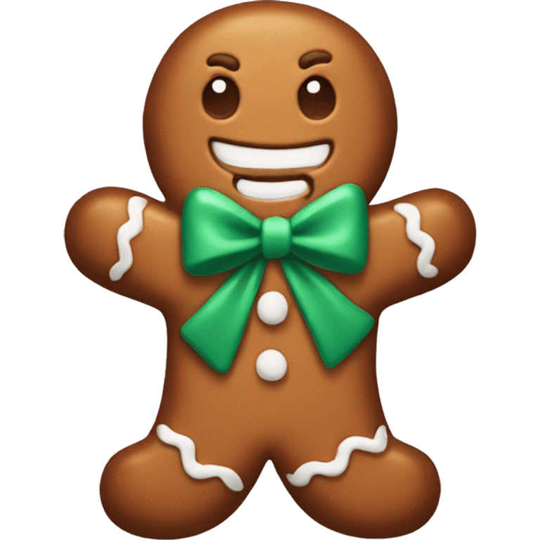 Gingerbread man with bow emoji