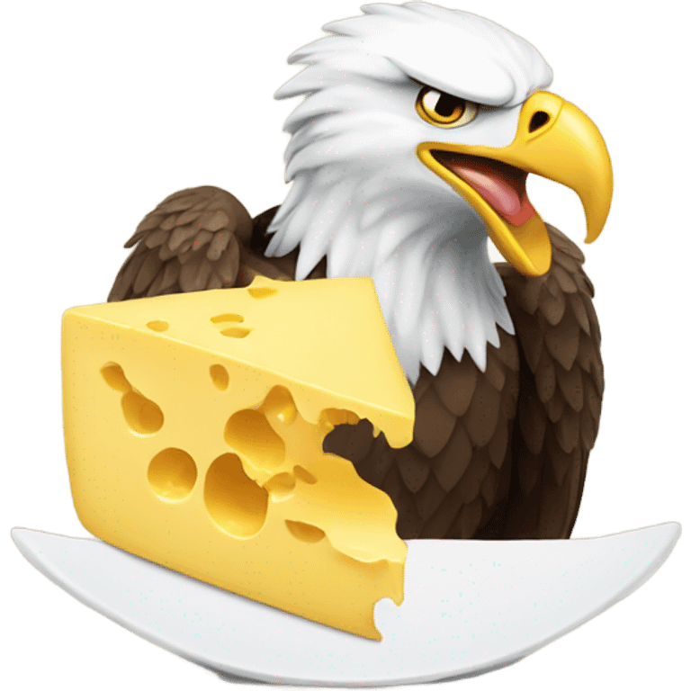 Eagle eating cheese emoji