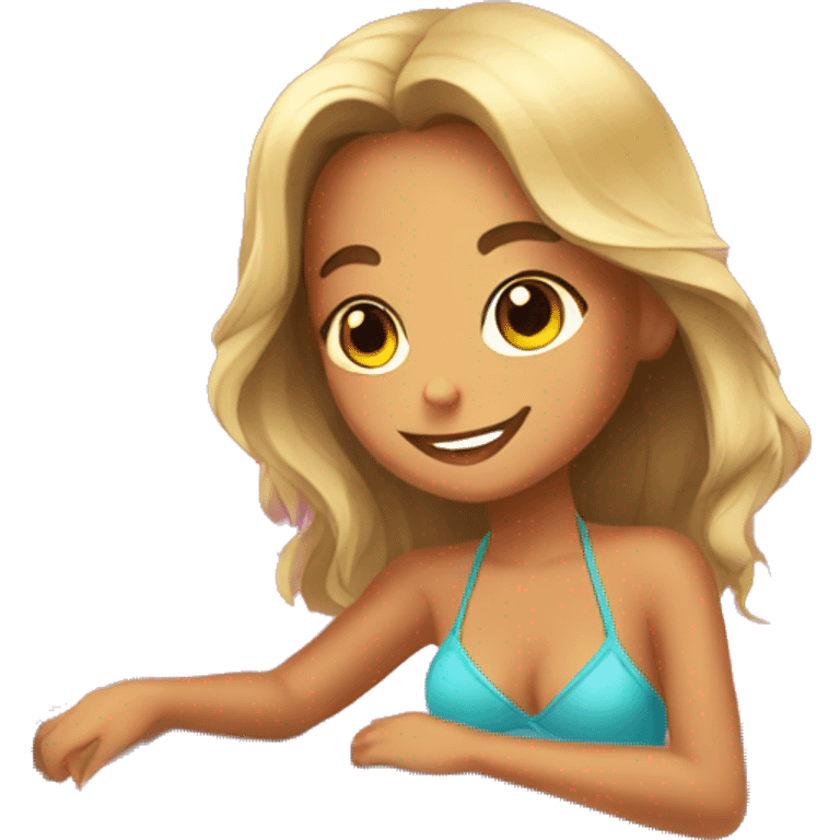 Girl tanning in the tanning booth emoji