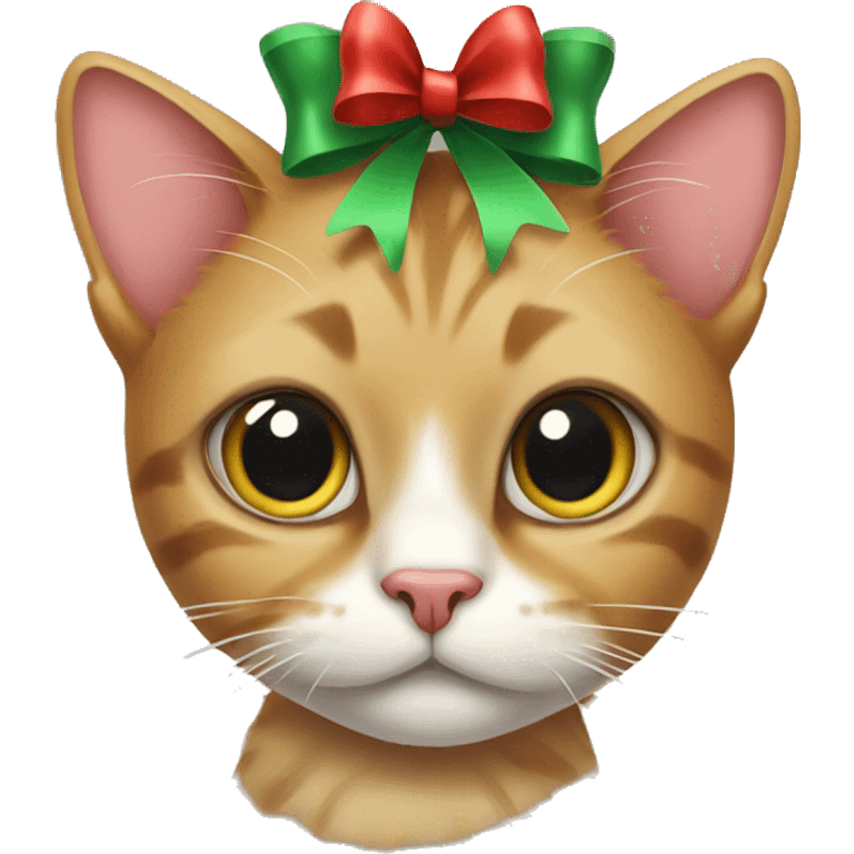 cat with christmas bow emoji