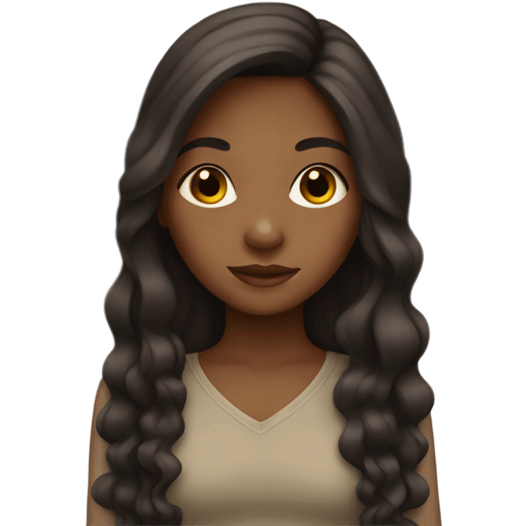 Brown girl with long hair emoji