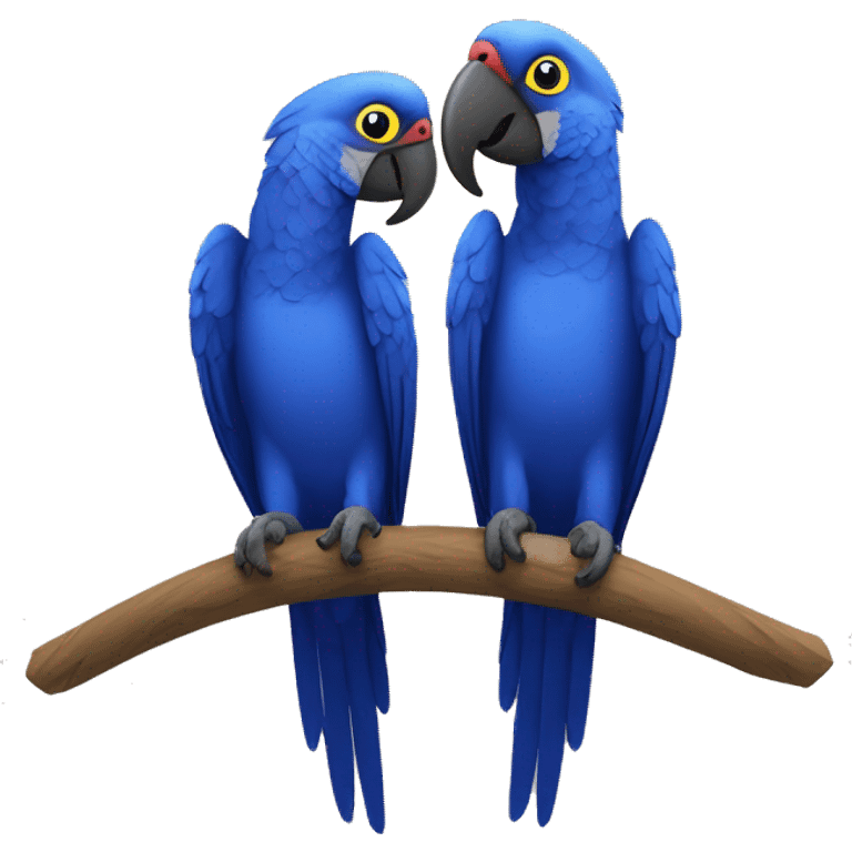 Hyacinth Macaw pair Full Body love each other emoji