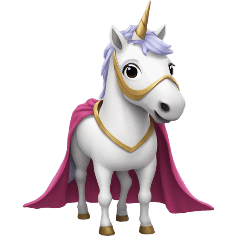 Unicorn with a hero t emoji