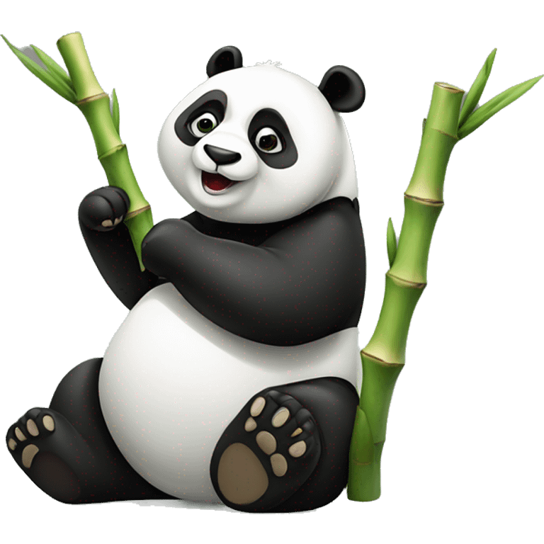 Panda eating a bamboo emoji