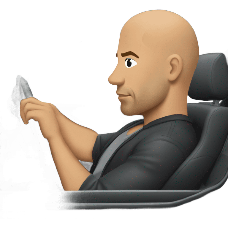 Vin Diesel in profile driving a car emoji