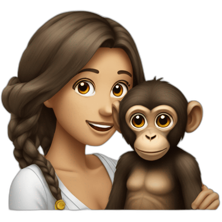 Monkey with beatiful woman emoji