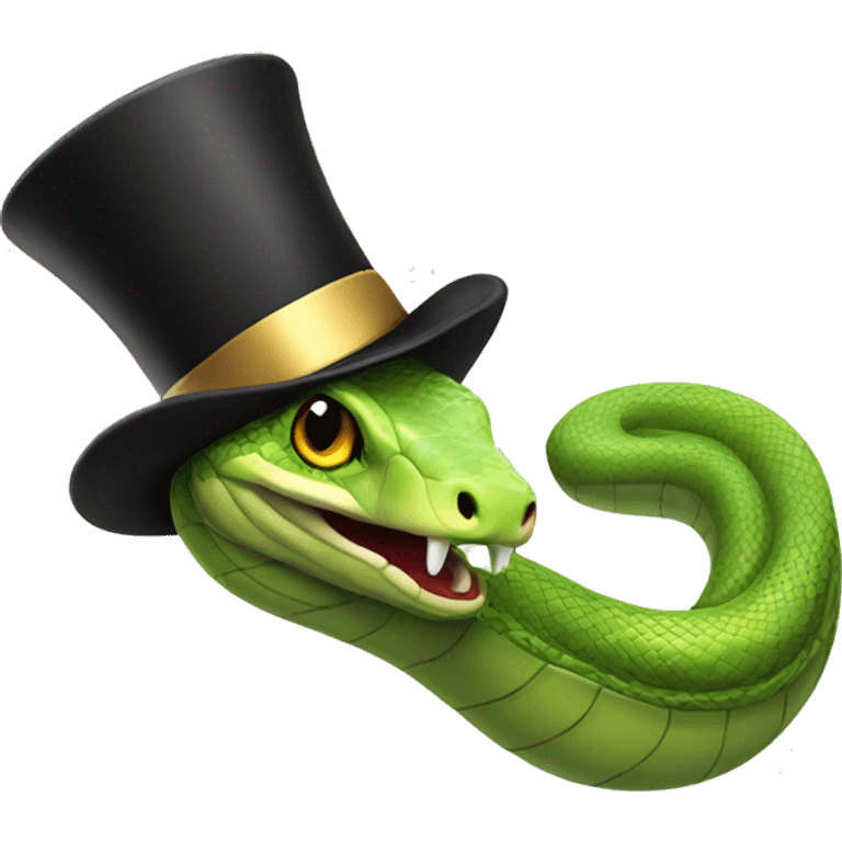 Snake with top hat  emoji