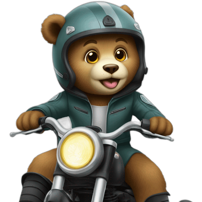 Un ours sur une moto emoji