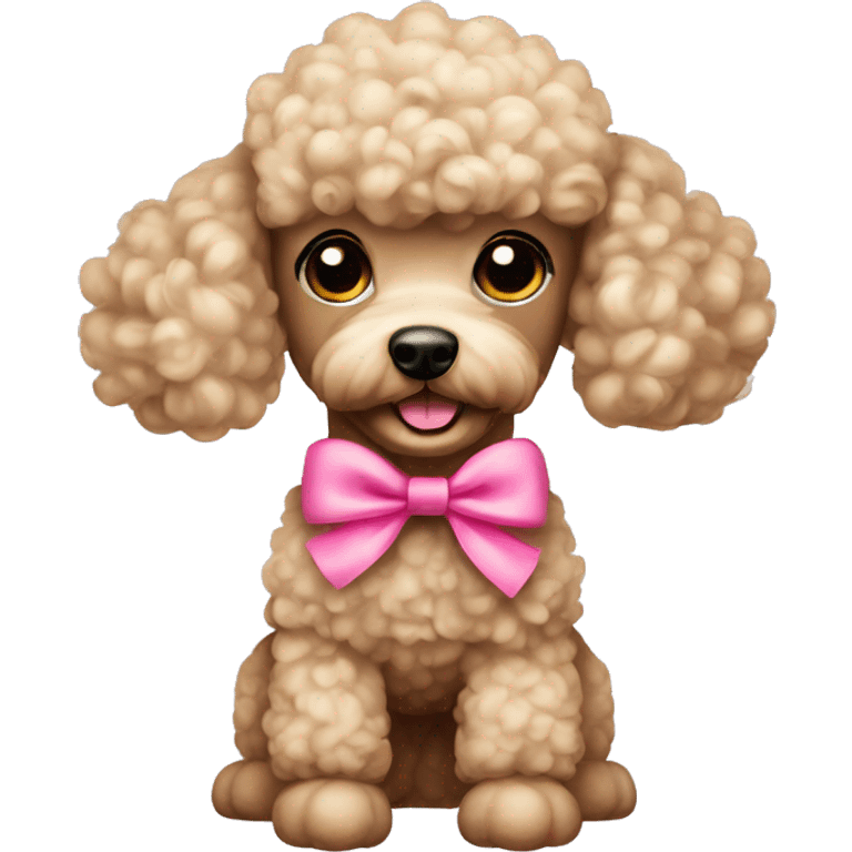 beige poodle with pink bow emoji