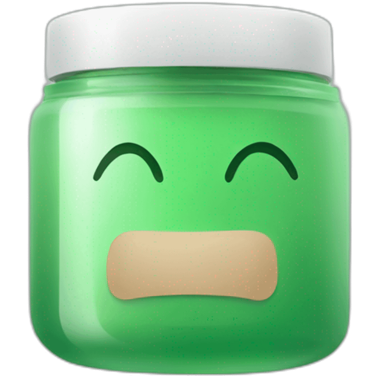 cosmetics jar green emoji