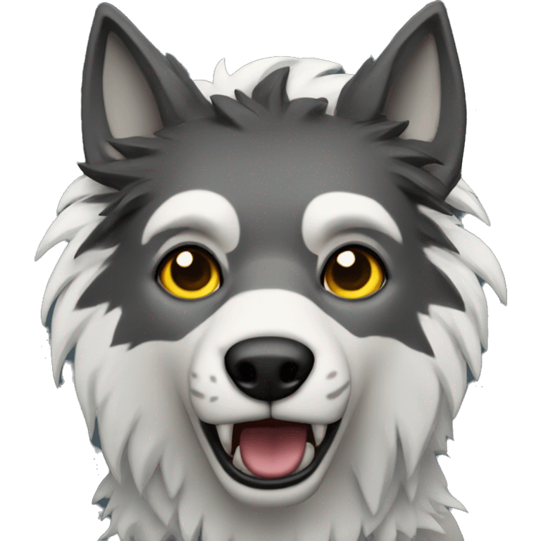 Lobo con corona emoji