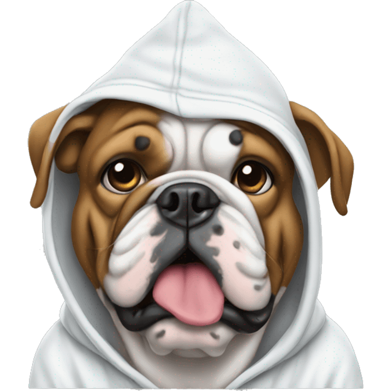 Bulldog wearing a hoodie emoji