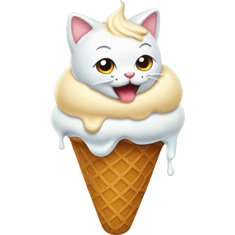 Cat pooping ice cream emoji