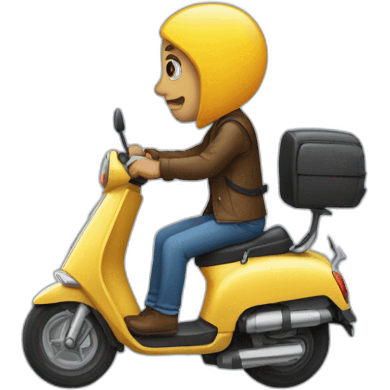 Zemmour sur un scooter en roue arrière emoji