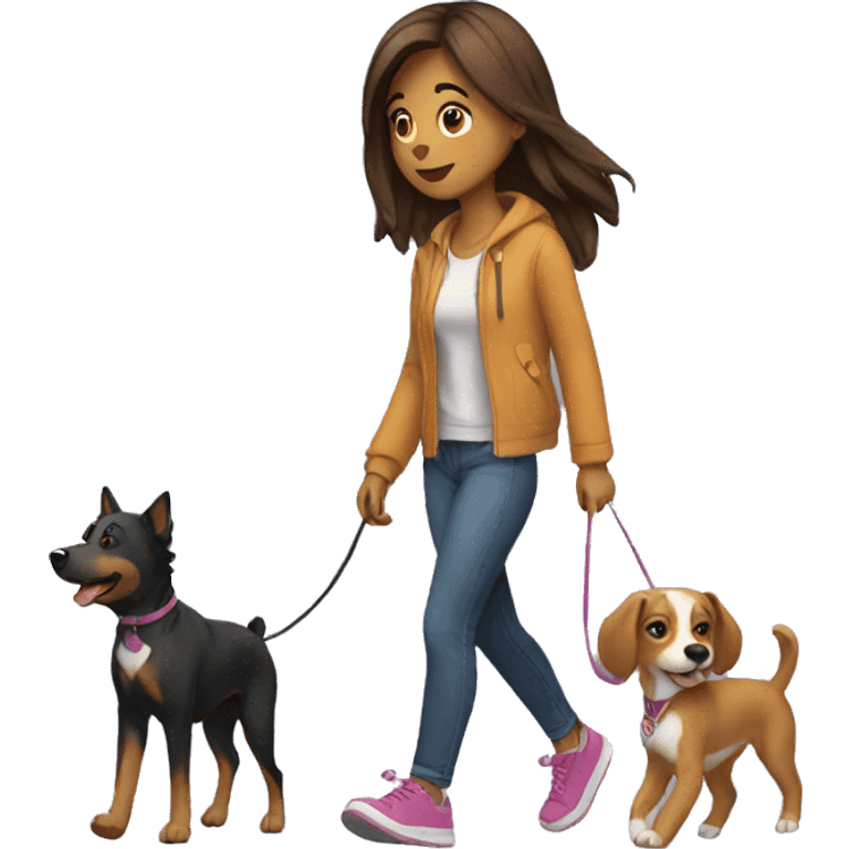 Gurl walking dog  emoji