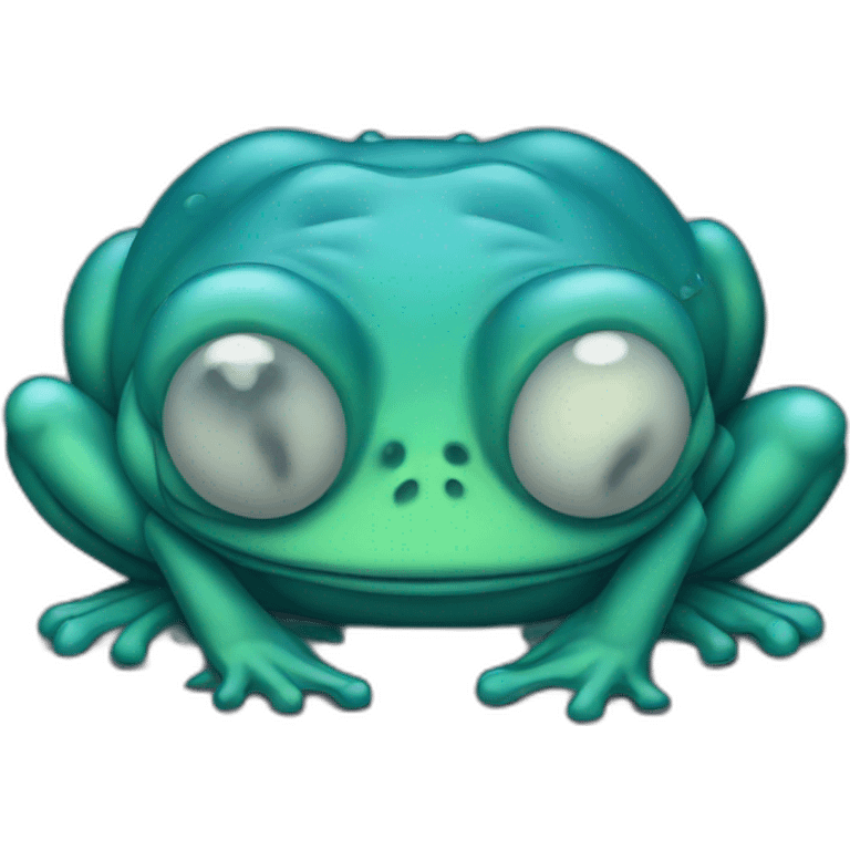 sad blue frog emoji