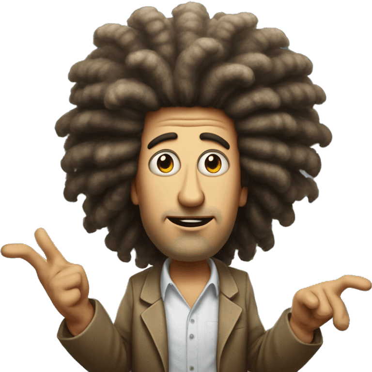 the ancient aliens guy with the big hair making a gesture that's like "what if it was aliens" emoji