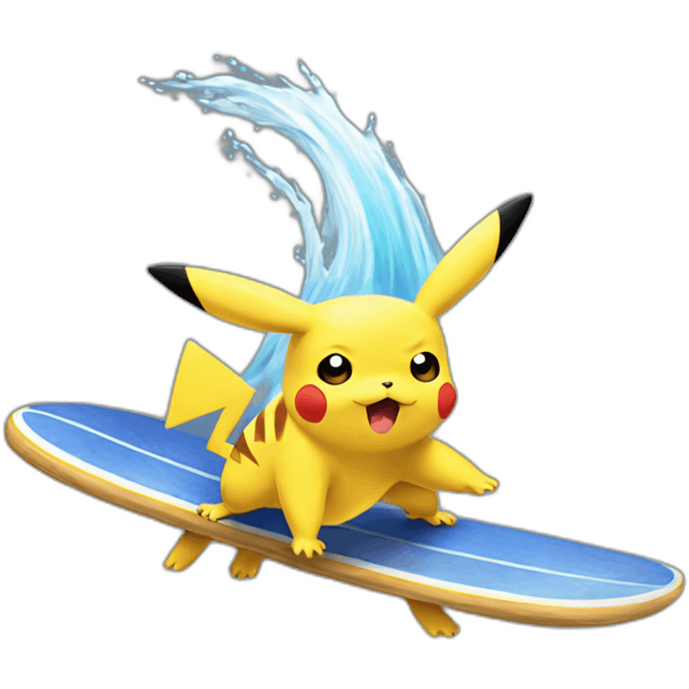 Pikachu surfing emoji