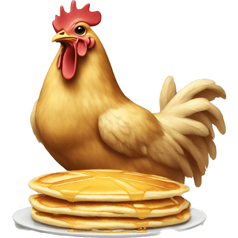 chicken eating pancake  emoji