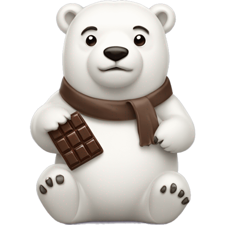 polar bear holding chocolate emoji