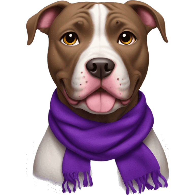 Pitbull with purple scarf emoji