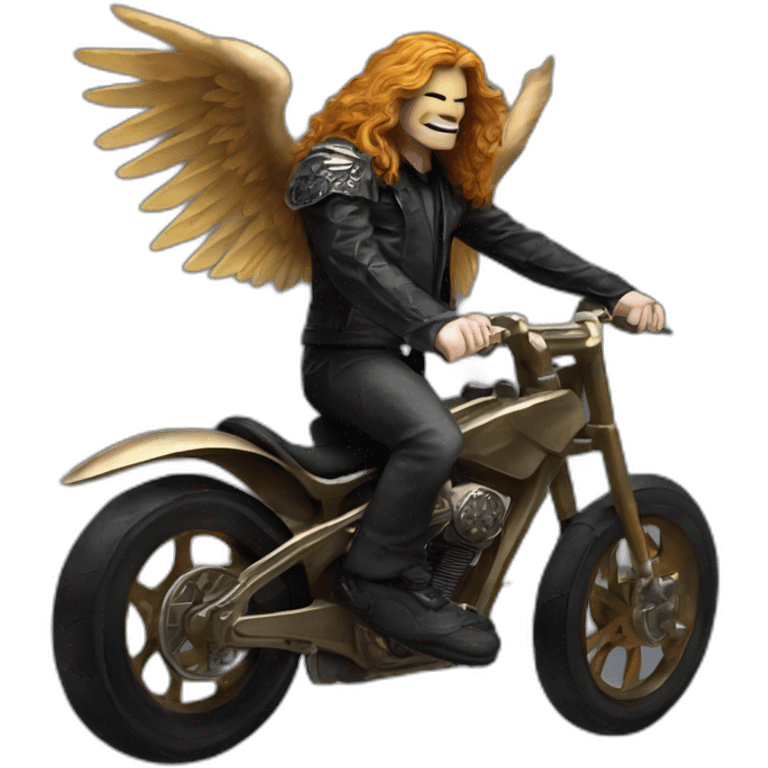 Dave Mustaine ridding angel of death emoji