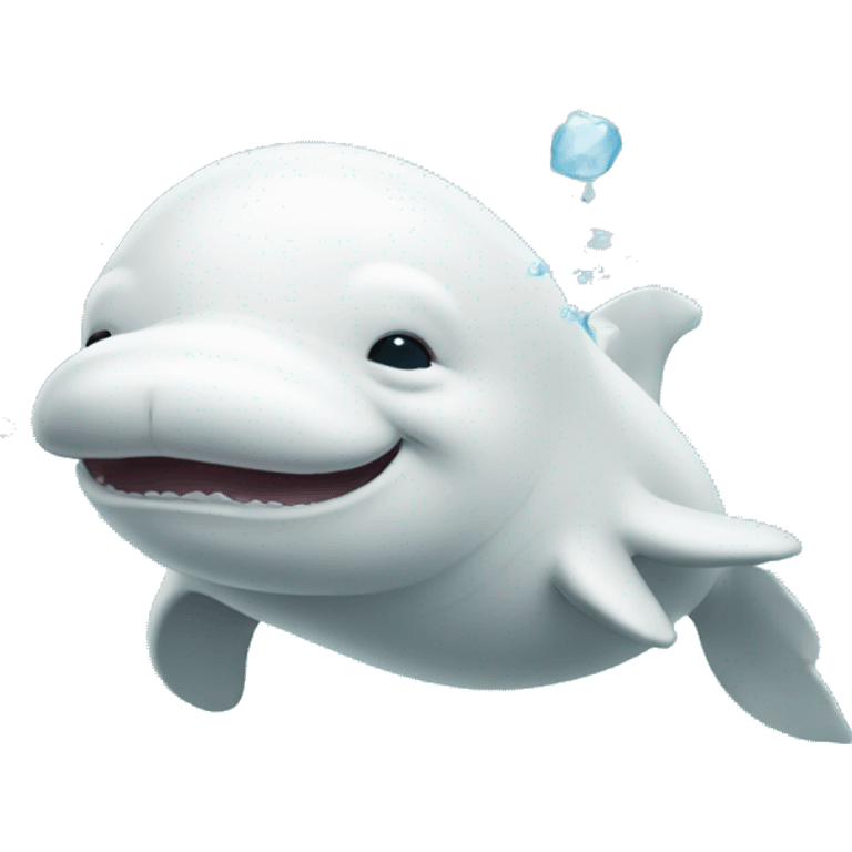 Beluga with seal emoji