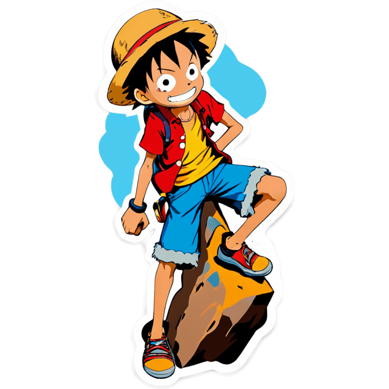 Luffy rock climbing emoji