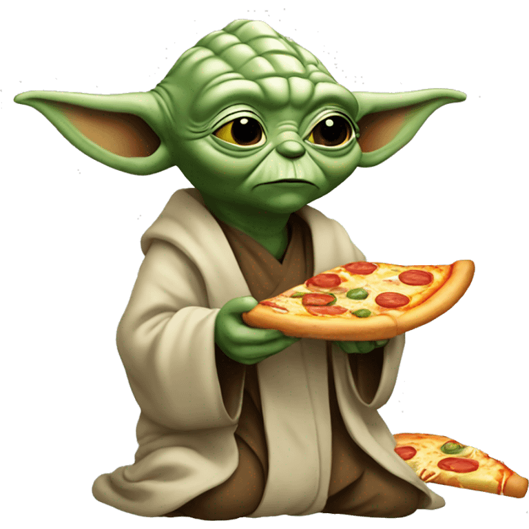 Yoda eating pizza emoji